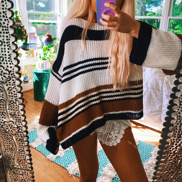 Sweaters - Hazelnut Clementine Chunky Beachy Ocean Sweater